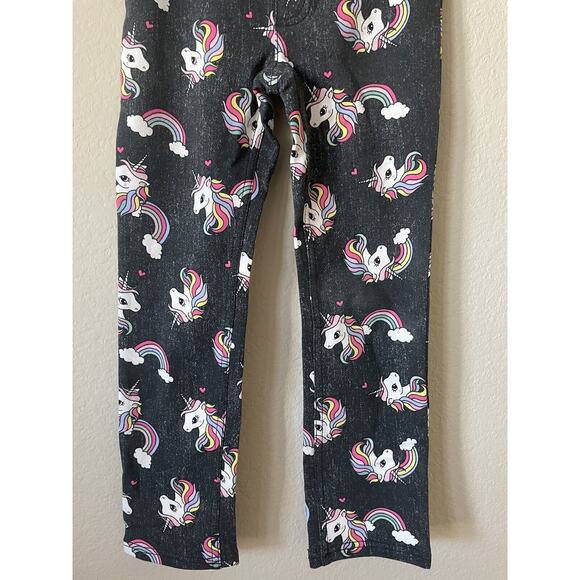 H&M Gray Unicorn Rainbow Hearts Elasticized Waist Treggings Jeggings Size 6 - Picture 5 of 9